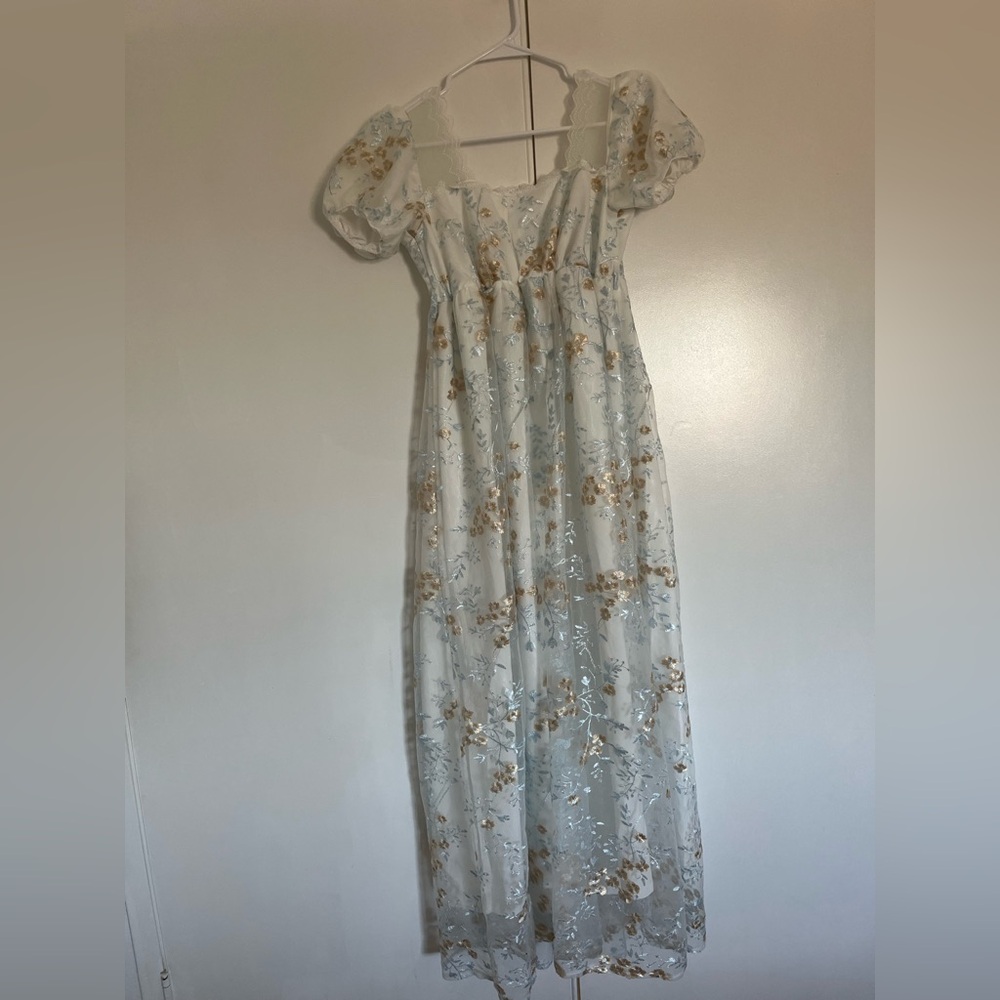 Floral Bridgerton/regency style dress